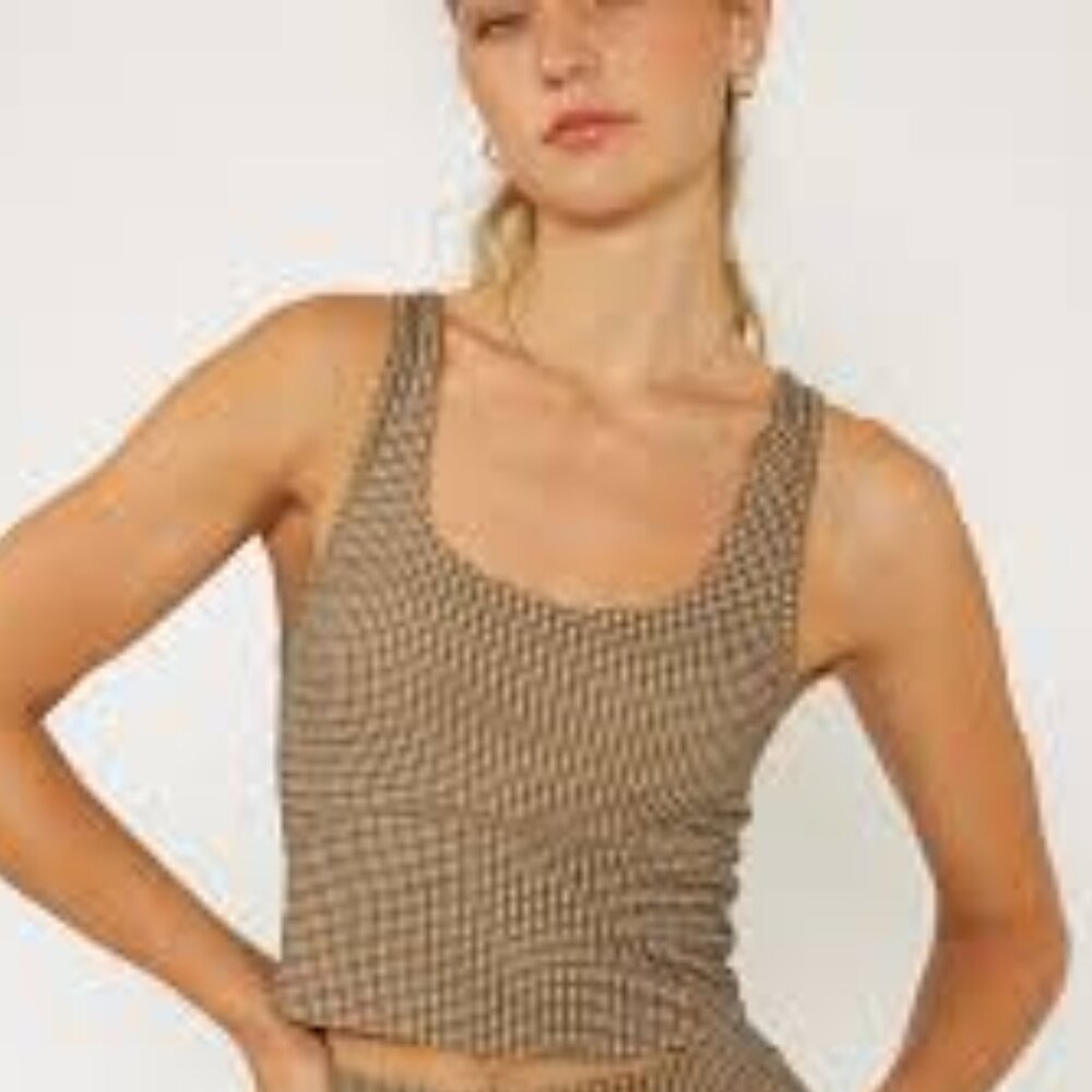 Ali Tank in Olive Gingham